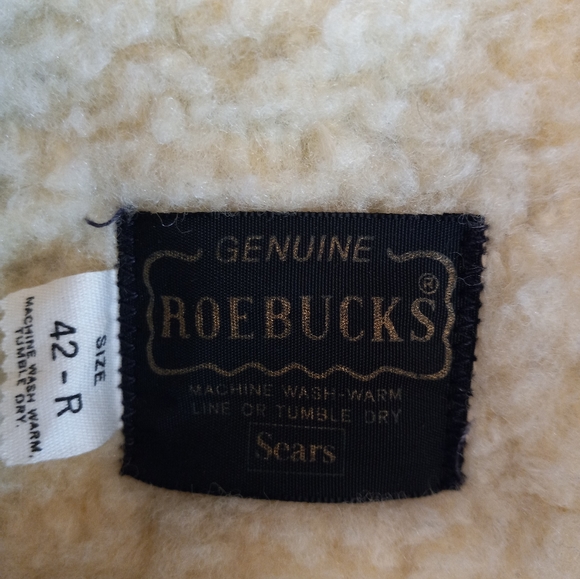 Vintage Sears Roebucks Denim Jacket Sherpa Lined Size 42 R western, - Picture 11 of 13